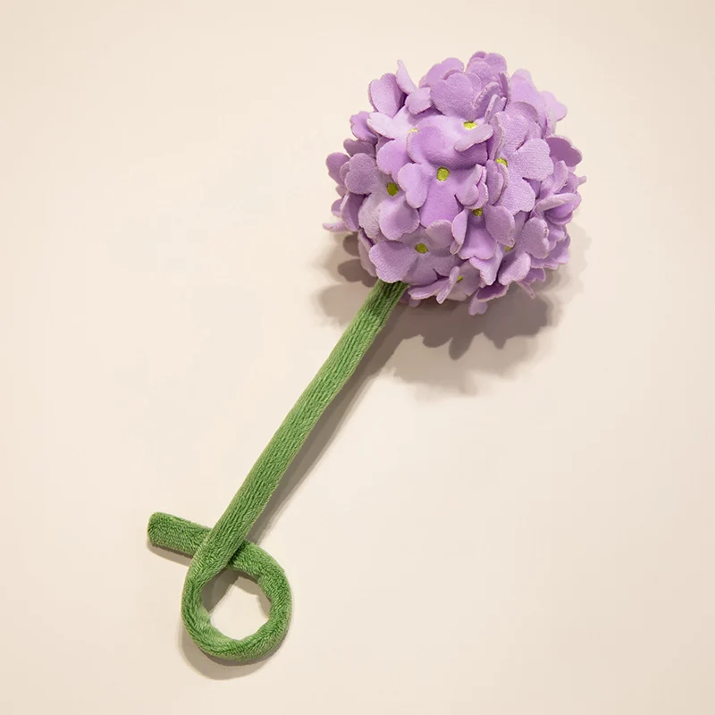 Plush Corduroy Tulip Cat Teaser Toy with Fluffy Pom Bud & Flexible Stem Stornfield