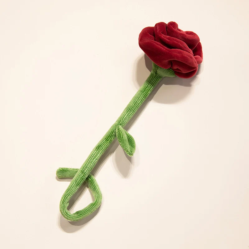 Plush Corduroy Tulip Cat Teaser Toy with Fluffy Pom Bud & Flexible Stem Stornfield