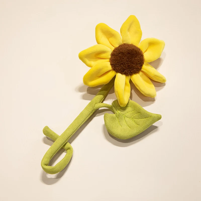 Plush Corduroy Tulip Cat Teaser Toy with Fluffy Pom Bud & Flexible Stem Stornfield