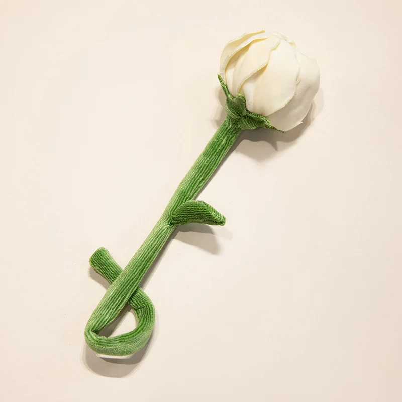 Plush Corduroy Tulip Cat Teaser Toy with Fluffy Pom Bud & Flexible Stem Stornfield