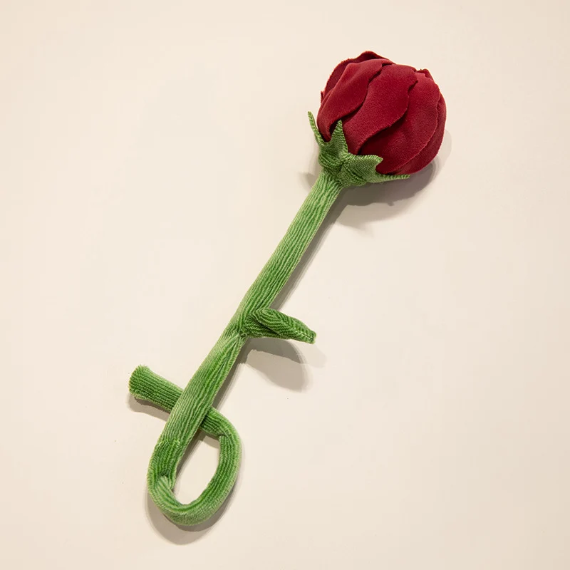 Plush Corduroy Tulip Cat Teaser Toy with Fluffy Pom Bud & Flexible Stem Stornfield
