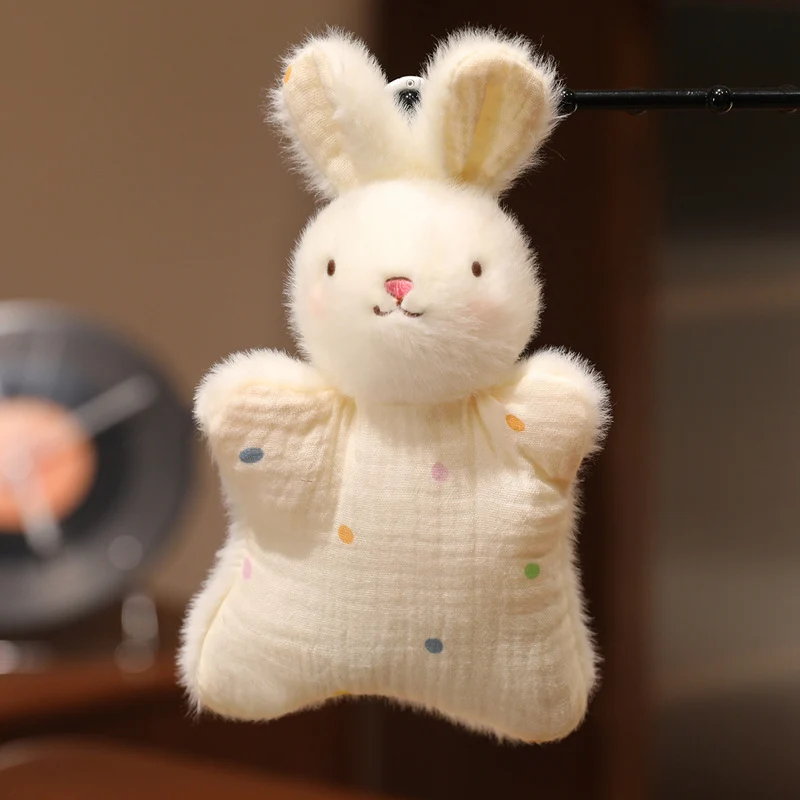 Plush Bunny Muslin Comforter with Faux-Fur Head, Star-Shaped Cuddle Pillow & Hanging Loop Stornfield