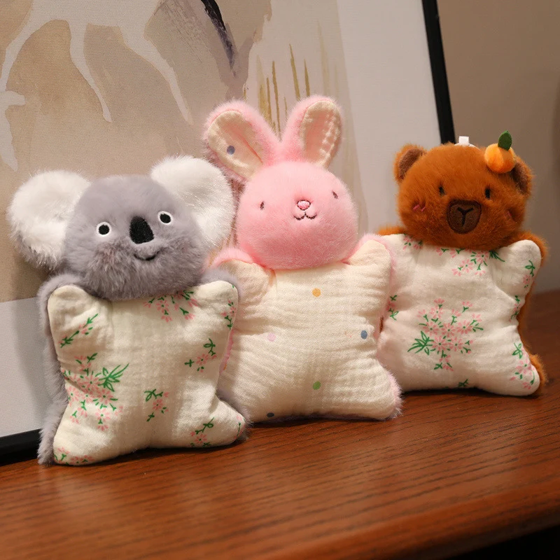 Plush Bunny Muslin Comforter with Faux-Fur Head, Star-Shaped Cuddle Pillow & Hanging Loop Stornfield