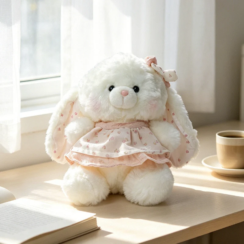 Plush Bunny Dress-Up Sitting Cuddler with Floppy Ears and Embroidered Face Stornfield