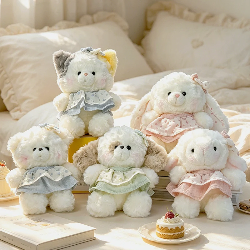 Plush Bunny Dress-Up Sitting Cuddler with Floppy Ears and Embroidered Face Stornfield