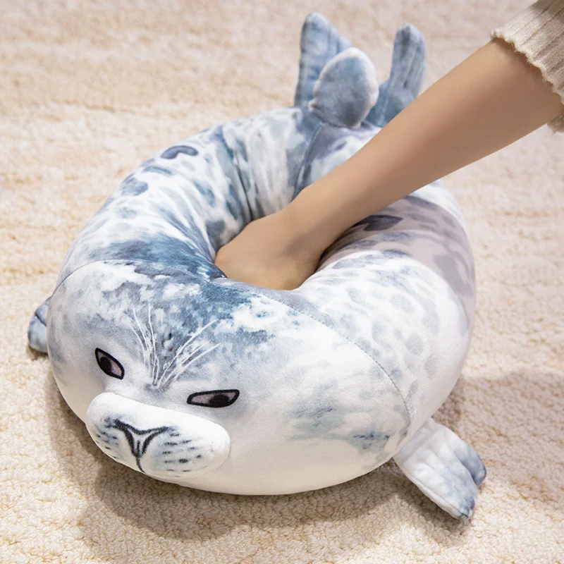 Oversized Round Seal Body Pillow with Weighted Core and Embroidered Anime Face Stornfield