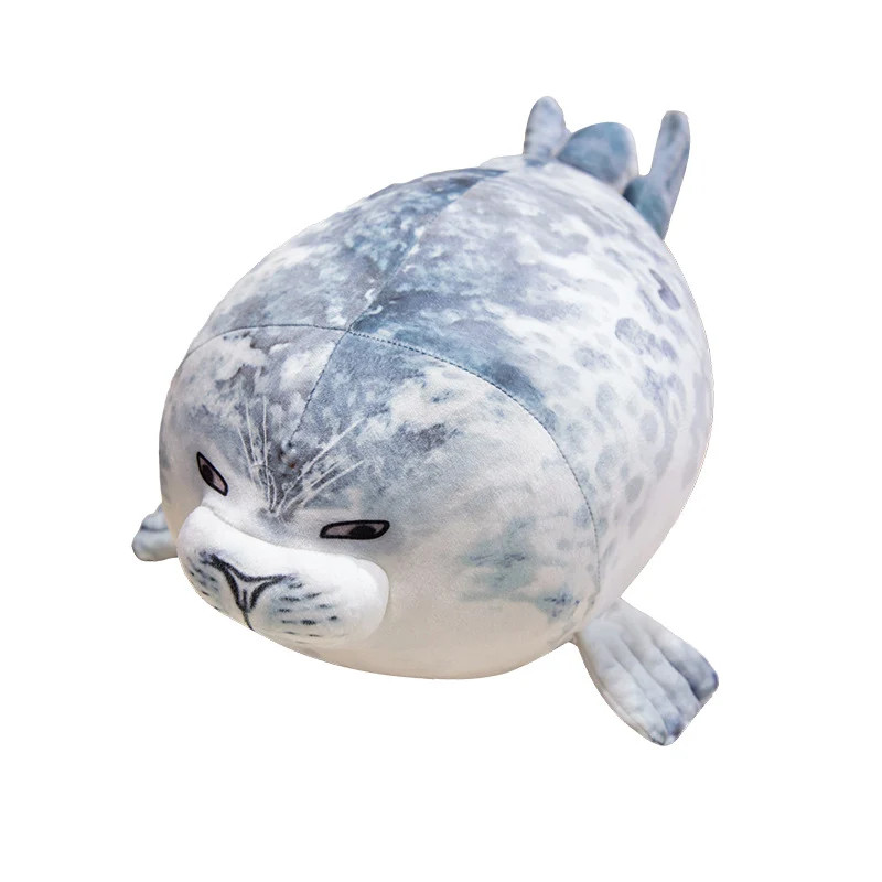 Oversized Round Seal Body Pillow with Weighted Core and Embroidered Anime Face Stornfield