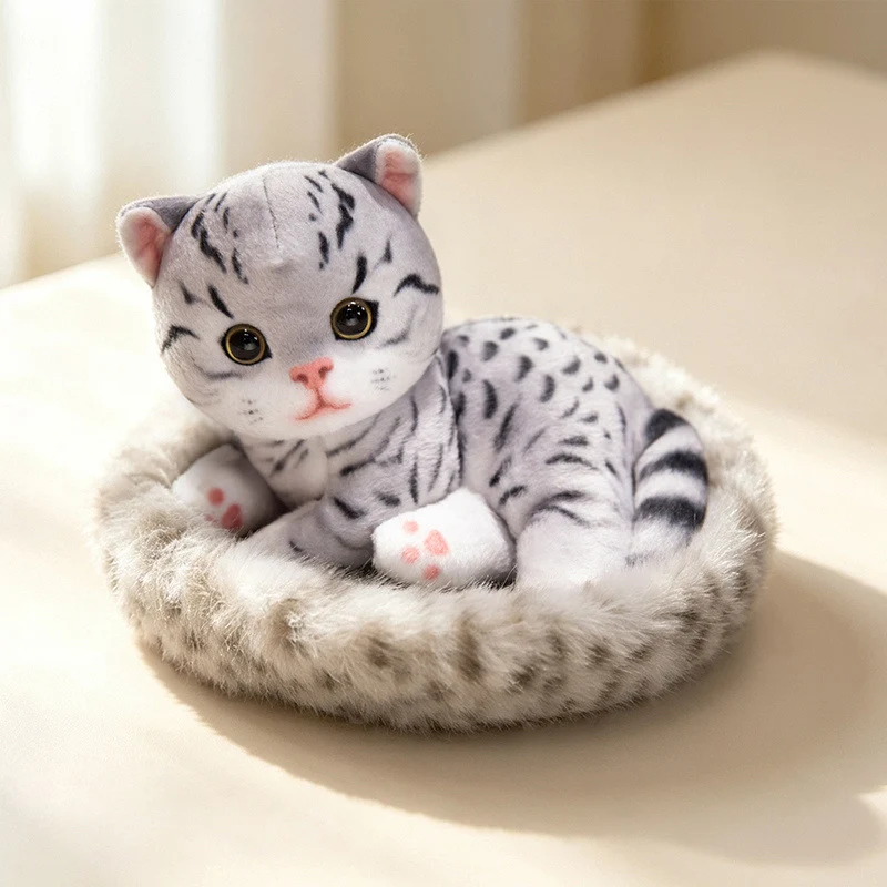 Mini Plush Calico Cat in Plush Cave Nest with Hanging Loop Stornfield