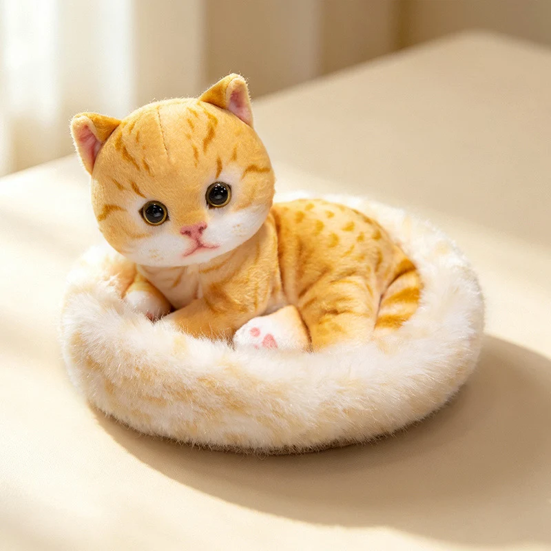 Mini Plush Calico Cat in Plush Cave Nest with Hanging Loop Stornfield
