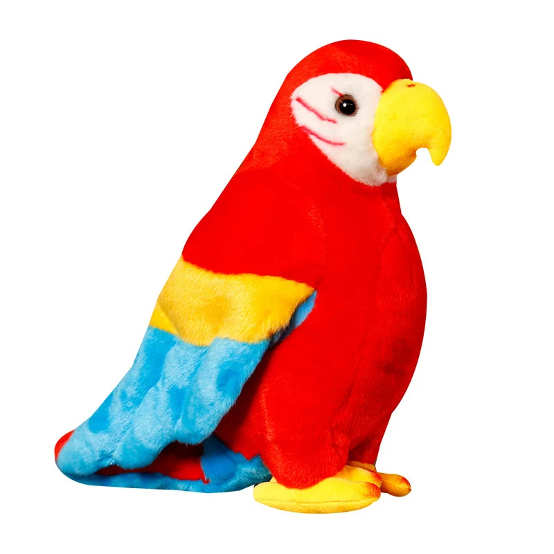 Lifelike Plush Parrot Toy with Embroidered Beak and Poseable Feet Stornfield
