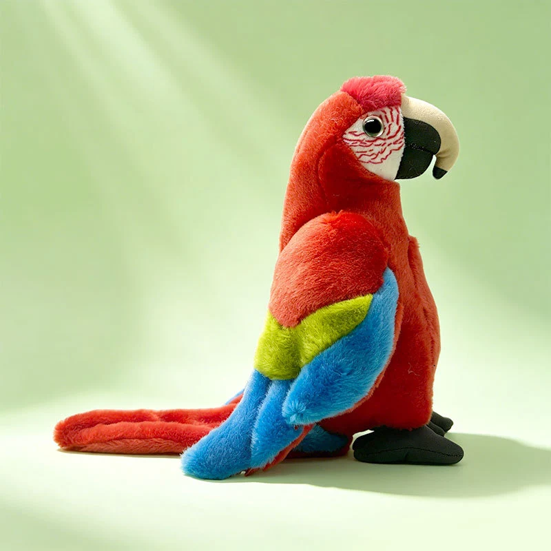 Lifelike Plush Parrot Toy with Embroidered Beak and Poseable Feet Stornfield