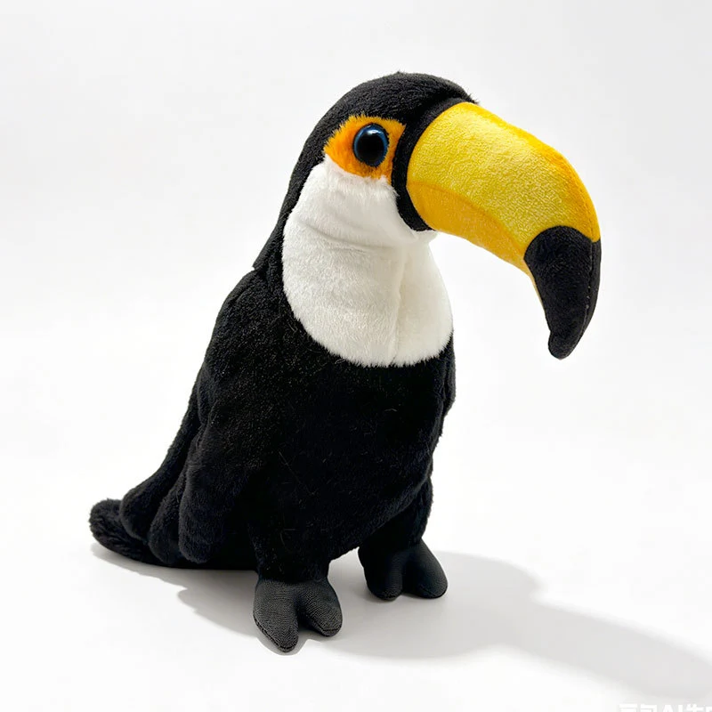 Lifelike Plush Parrot Toy with Embroidered Beak and Poseable Feet Stornfield