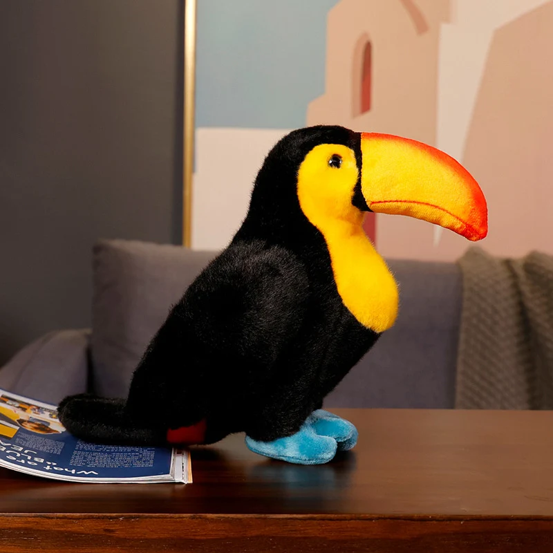 Lifelike Plush Parrot Toy with Embroidered Beak and Poseable Feet Stornfield