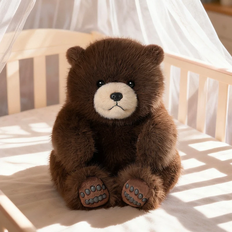 Sitting Plush Bear Cuddler with Ultra-Soft Faux Fur and Textured Paw Details Stornfield