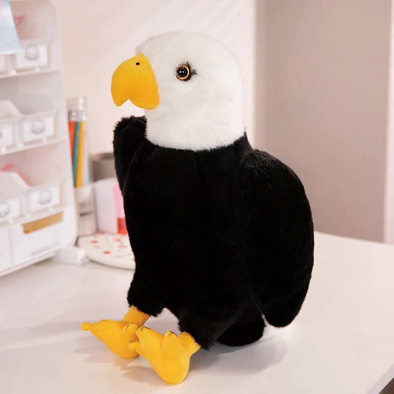 Realistic Sitting Bald Eagle Plush Collectible with Soft Faux-Fur & Detailed Beak and Feet Stornfield