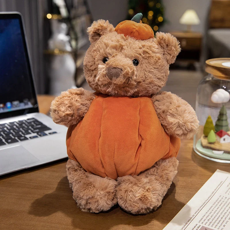 Pumpkin Costume Plush Teddy Bear with Squishy Body and Ultra-Soft Fur Stornfield