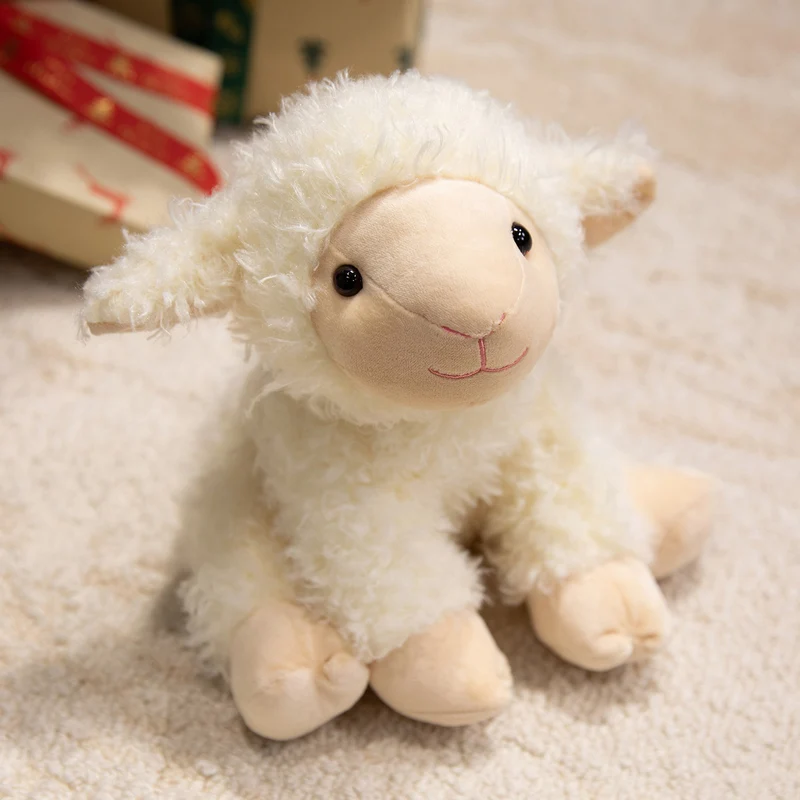 Premium Plush Lamb Comforter Stuffed Toy with Soft Faux-Fur and Embroidered Features Stornfield