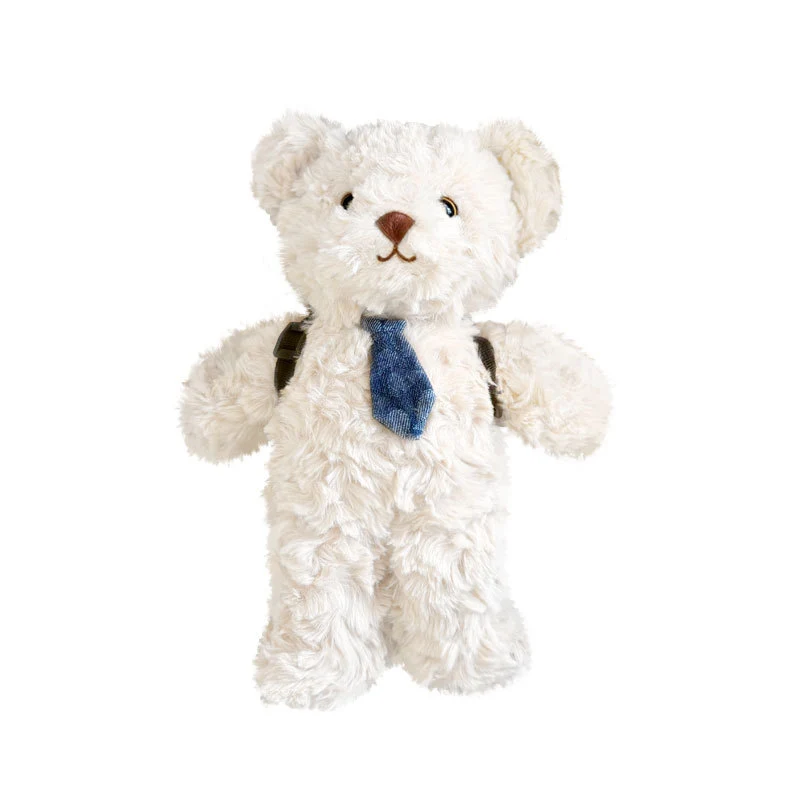 Plush Teddy Bear with Denim Tie and Mini Backpack-Strap Detail Stornfield