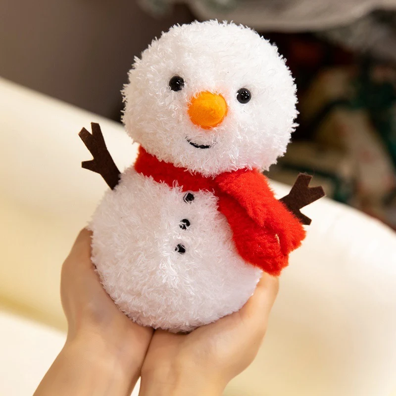 Plush Snowman Holiday Decorative Tabletop Soft Toy with Scarf & Felt Branch Arms Stornfield