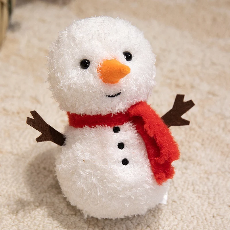 Plush Snowman Holiday Decorative Tabletop Soft Toy with Scarf & Felt Branch Arms Stornfield