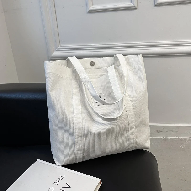 Robuste Corduroy Tote Bag mit inneren Taschen