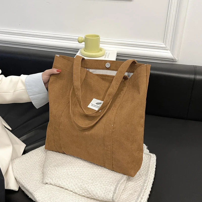 Robuste Corduroy Tote Bag mit inneren Taschen