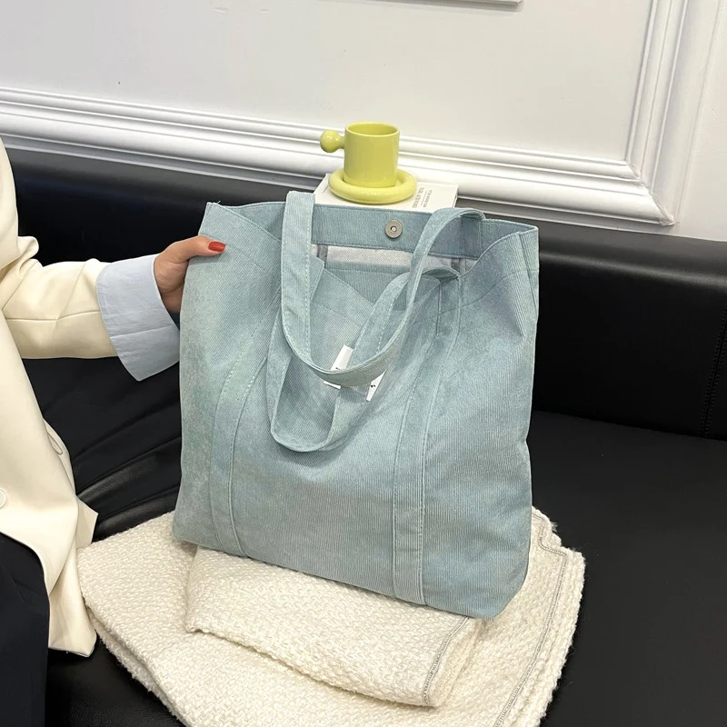 Robuste Corduroy Tote Bag mit inneren Taschen