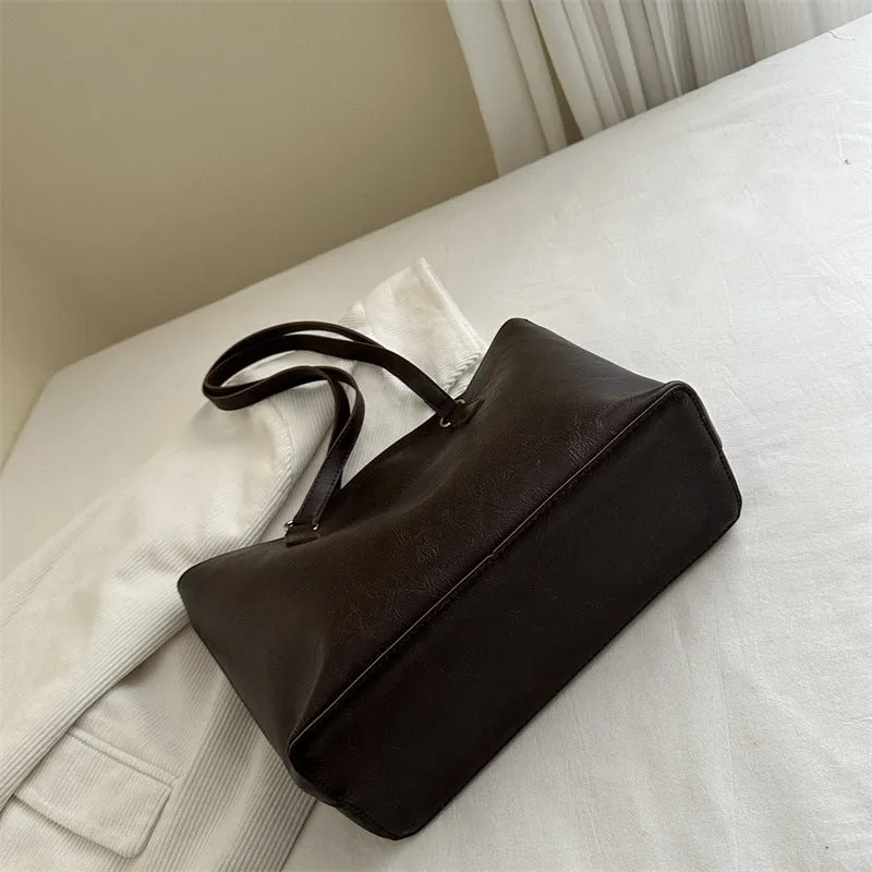 Klassische Vegane Leder Schulter Tasche