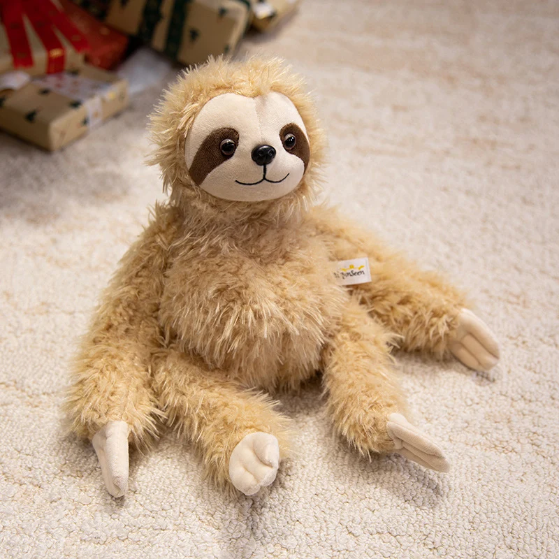 Plush Sitting Sloth Cuddle Companion with Weighted Huggable Body and Realistic Claw Details Stornfield