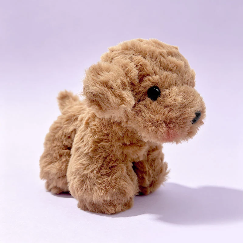 Plush Sitting Puppy Toy with Ultra-Soft Faux Fur and Embroidered Nose Stornfield