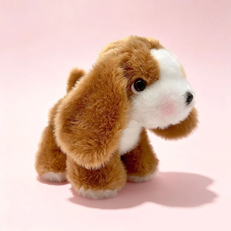 Plush Sitting Puppy Toy with Ultra-Soft Faux Fur and Embroidered Nose Stornfield