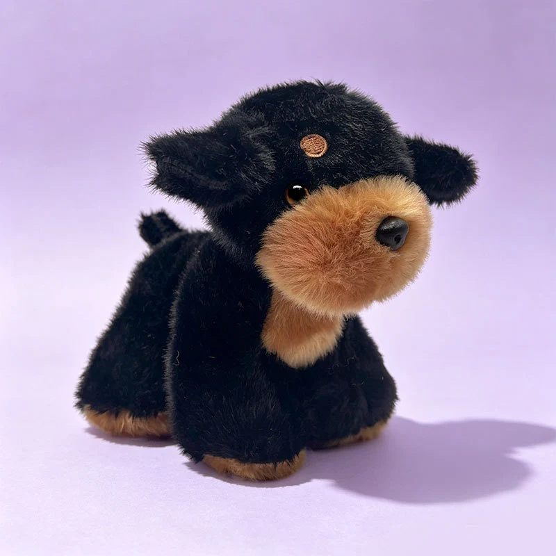 Plush Sitting Puppy Toy with Ultra-Soft Faux Fur and Embroidered Nose Stornfield