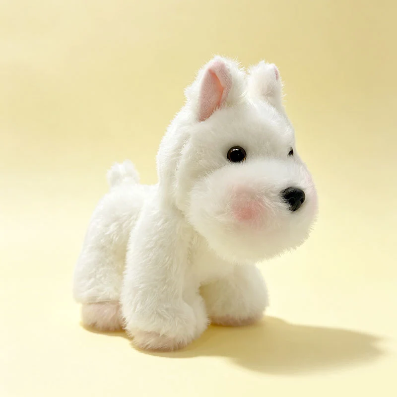 Plush Sitting Puppy Toy with Ultra-Soft Faux Fur and Embroidered Nose Stornfield