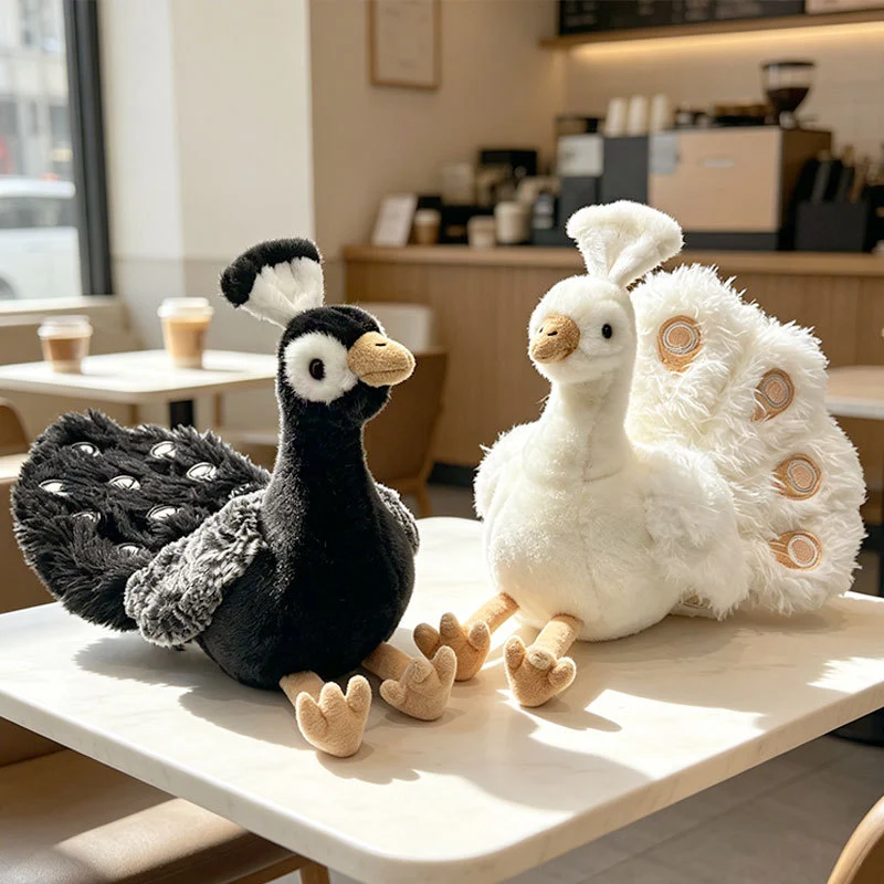 Plush Sitting Peafowl Comforter with Oversized Fluffy Tail Stornfield