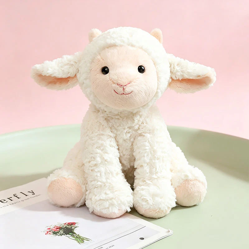 Plush Sitting Cow Comforter Toy with Mixed Faux-Fur Patches Stornfield