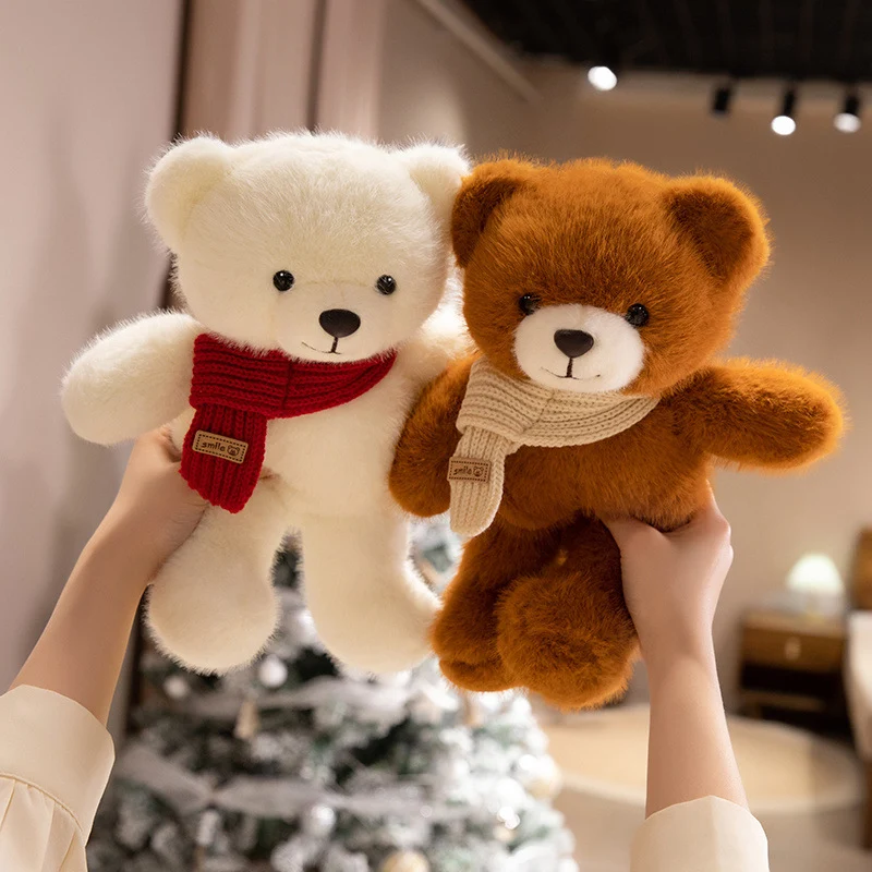 Plush Sitting Collectible Bear with Embroidered Smile, Crystal-Accent Ribbon Bow & Ultra-Soft Faux-Fur Plush Stornfield
