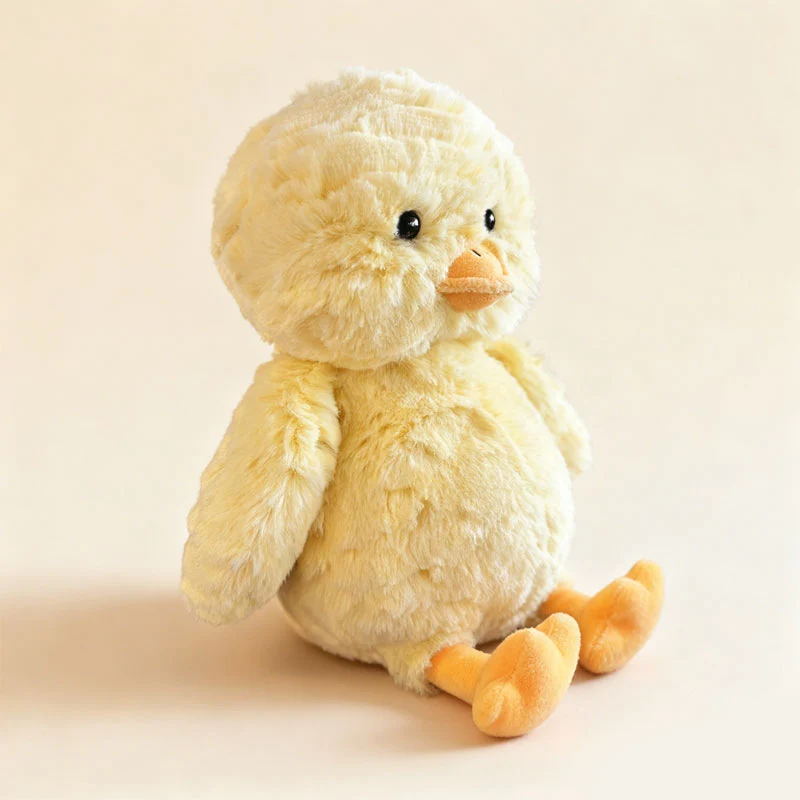 Plush Sitting Chick Soft Toy with Ultra-Soft Faux Fur and Bean-Fill Feet Stornfield