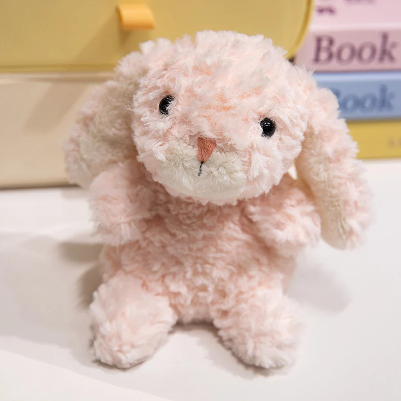 Plush Sitting Bunny Comforter with Microfiber Curly Fur Weighted Huggable Core & Embroidered Face Stornfield