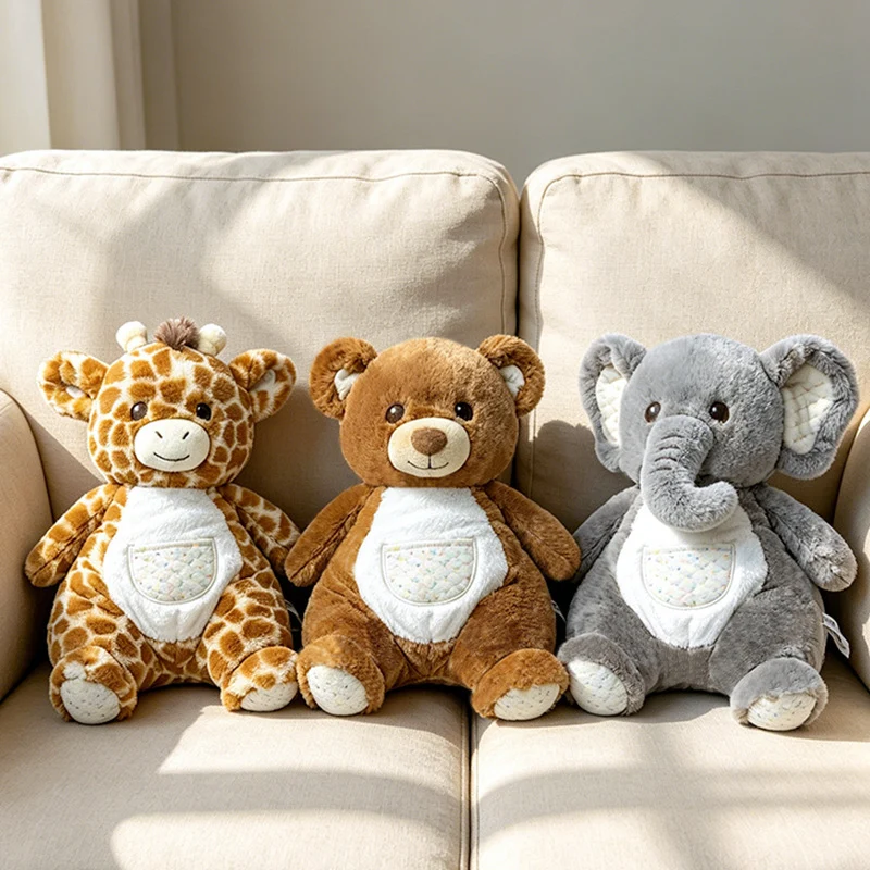 Plush Sit-Ready Puppy Nursery Companion with Quilted Front Pocket and Bean-Fill Base Stornfield