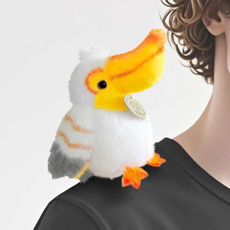 Plush Shoulder-Sitting Toucan Clip-On Companion with Metal Clip and Soft Huggable Body Stornfield