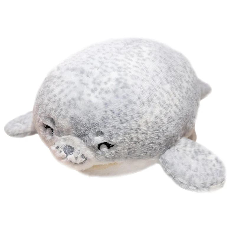 Plush Seal Cuddle Pillow with Embroidered Face and Side Flippers Stornfield