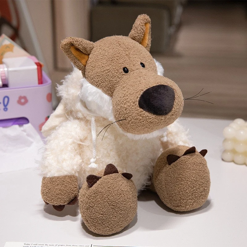 Plush Raccoon Soft Fur Sitting Stuffed Animal with Embroidered Face and Fluffy Tail Stornfield
