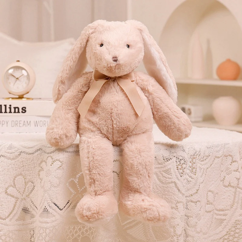 Plush Long-Eared Sitting Bunny Soft Toy with Ribbon Neck and Ultra-Soft Faux Fur Stornfield