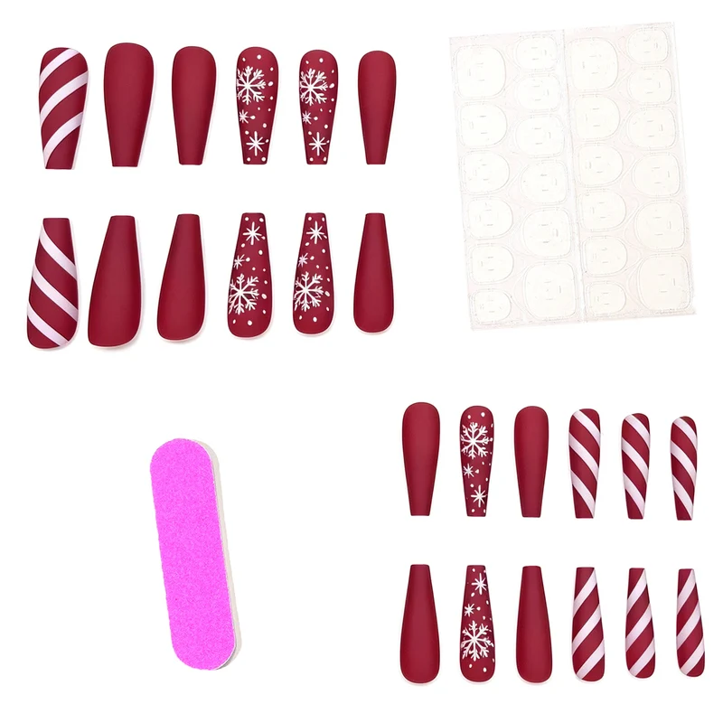 Festive Matte Acryl Nagelkunst Karnz