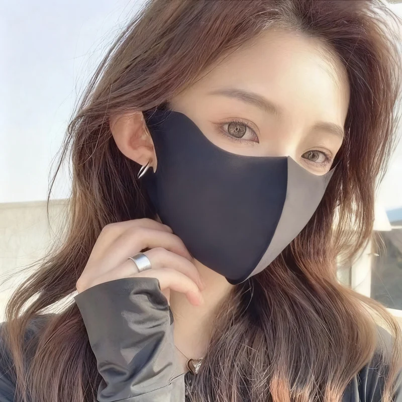 UV protection face mask with ear loops and neck protection