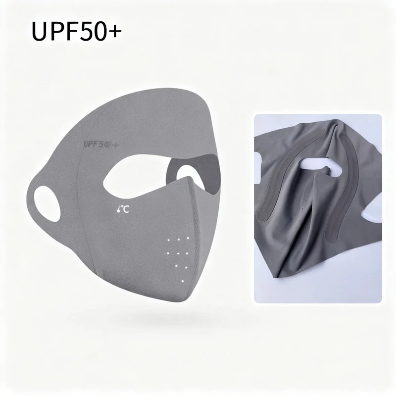UV protection face mask with ear loops and neck protection