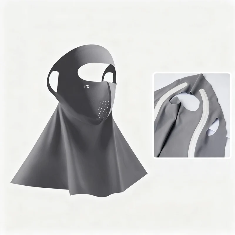 UV protection face mask with ear loops and neck protection
