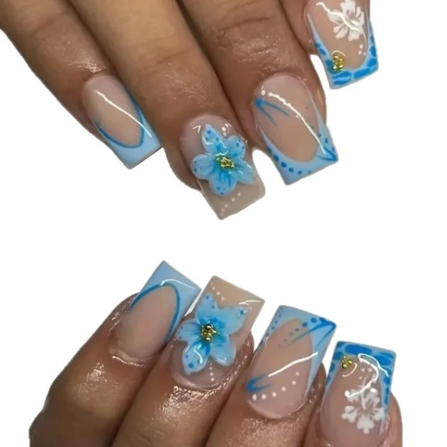Elegante Lange Acryl Nagelverlängerungen Karnz