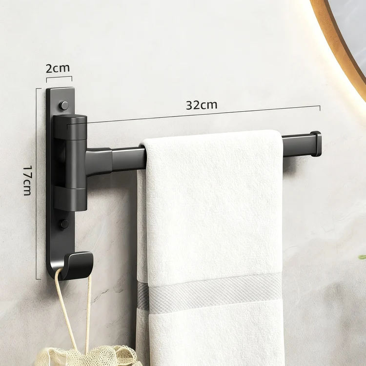 Towel holder with suction cup, foldable