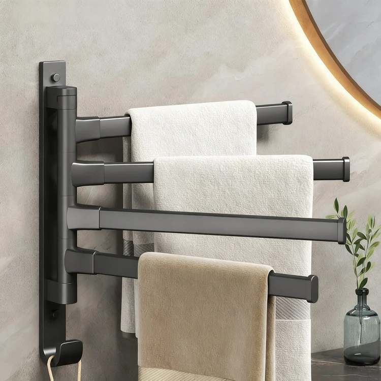 Towel holder with suction cup, foldable